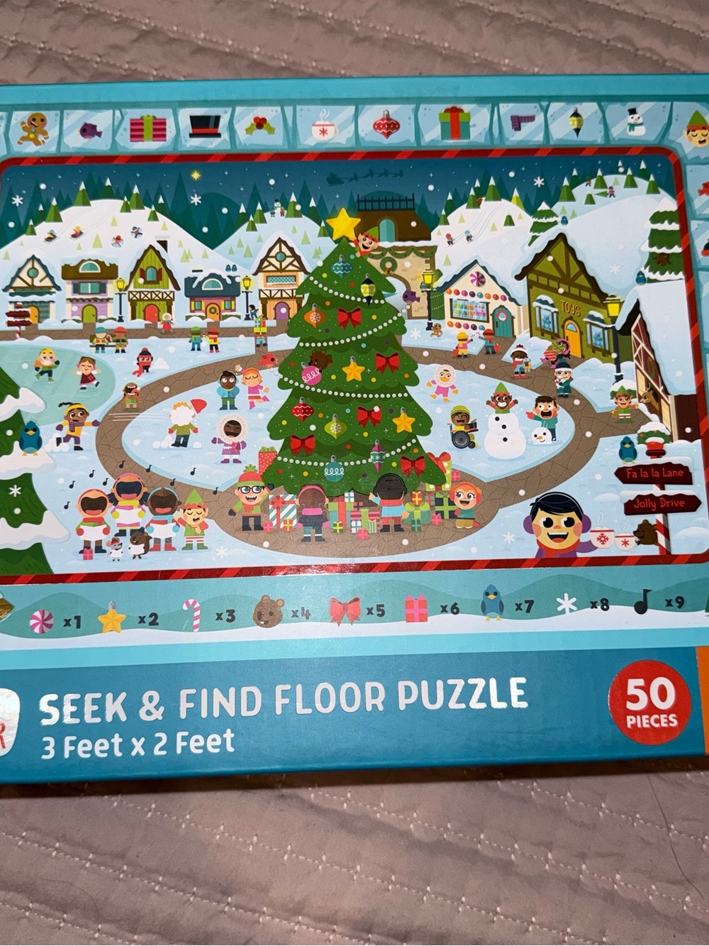 Holiday Seek & Find Floor Puzzle for Kids – Blue